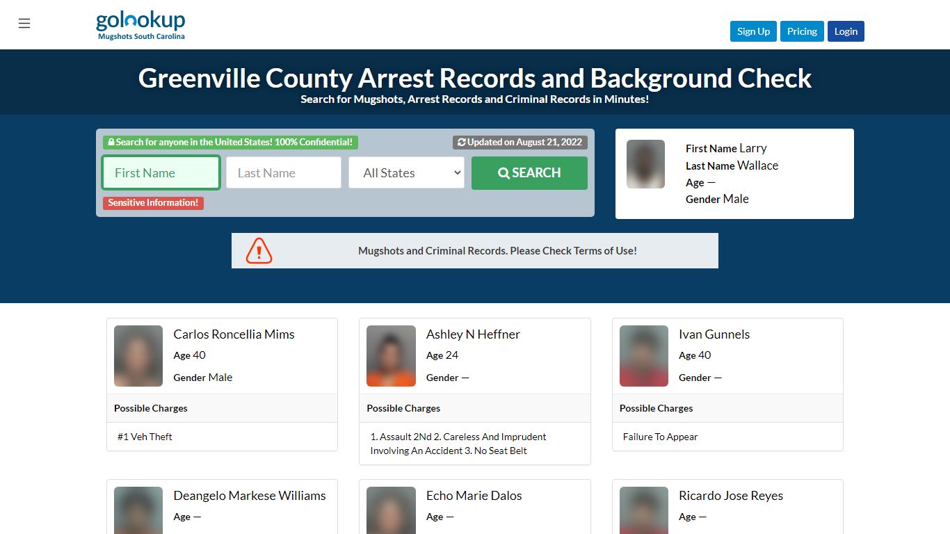 Greenville County Mugshots, Greenville County Arrest Records - GoLookUp